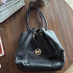 Black Leather Tote Bag
